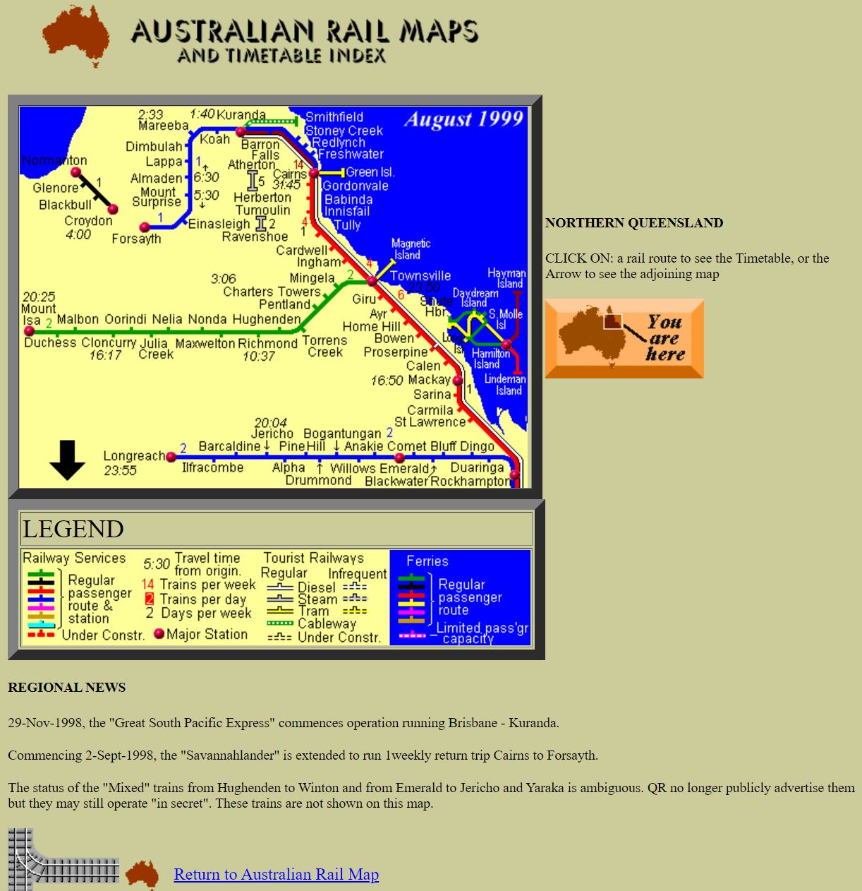 Australian Rail Gauge Map